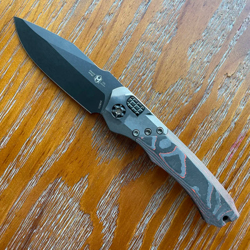 Heretic Knives Wraith Auto S/E Orange Camo Carbon Two Tone DLC Blade H000-6A-ORCF