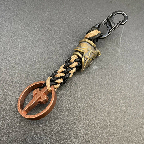 Microtech Marfione Spartan Viper Skull Bead Lanyard w/ Hammered Copper ...