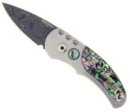 Pro-Tech Runt J4 Custom 416 Steel Abalone Damascus Used