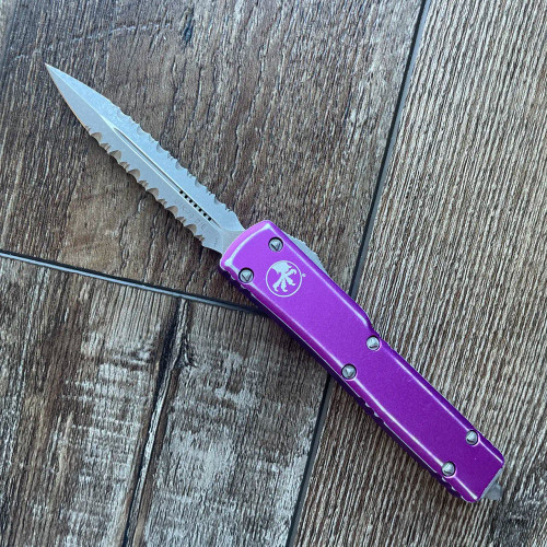 Microtech Ultratech D/E Distressed Violet Apocalyptic Double Full
