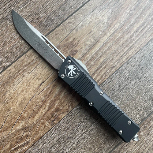 Microtech Combat Troodon S/E Black Handle Stonewash Standard 143-10