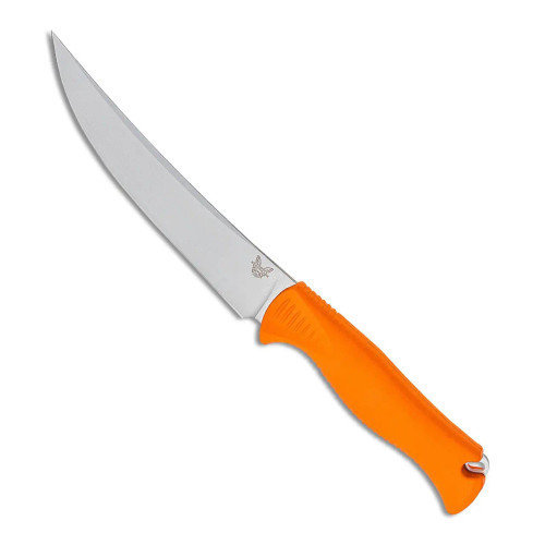 Benchmade Meatcrafter Fixed Blade Orange Santoprene Handle Satin Blade 15500