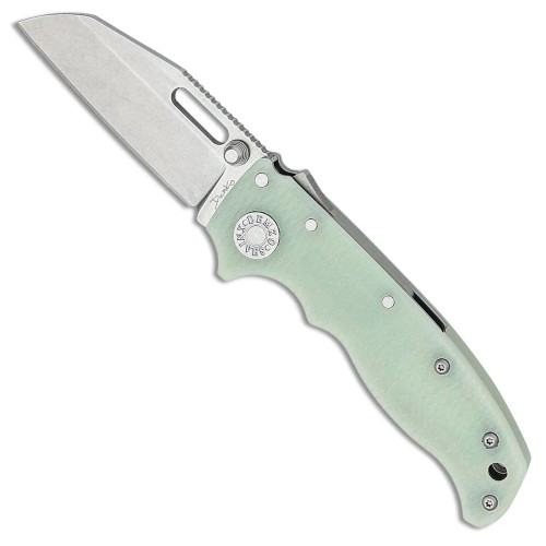 Demko AD-20.5 Shark Lock Jade G10 Handle Stonewash Shark Foot S35VN Blade