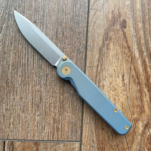 Tactile Knife Co. Rockwall Thumbstud Liner Lock Nautilus Cerakote Titanium Handle Stonewash Magnacut Blade