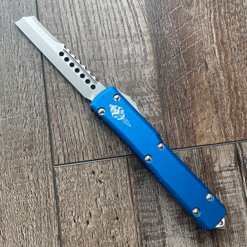 Microtech Ultratech Hellhound Razor Blue Stonewash Standard Signature Series 119R-10BLS
