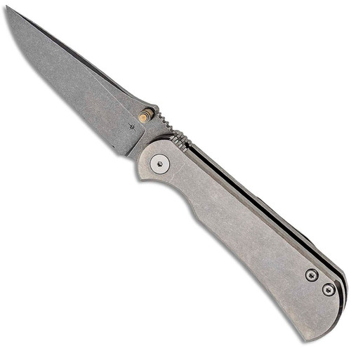 Toor Knives Merchant FL35S Frame Lock Stonewash Titanium Handle Stonewash Blade