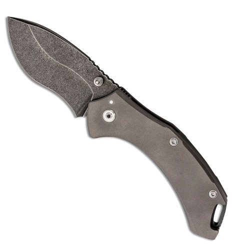 Toor Knives XT1 Alpha Frame Lock Slate Titanium Handles Black Blade