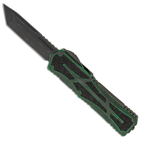 Heretic Knives Colossus T/E Breakthrough Green Handle w/ Black Grip Inlays Battle Black Standard H040-8A-BRKGRN