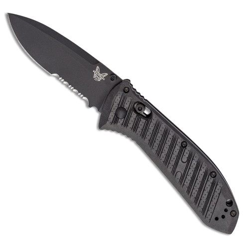 Benchmade Presidio II Axis Lock Black CF-Elite Handles Drop Point Black Combo Blade 570SBK-1