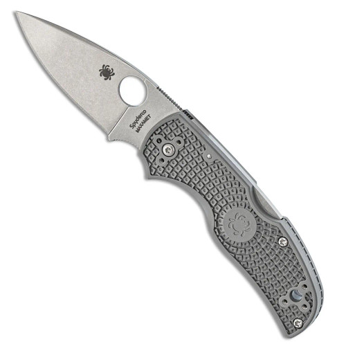 Spyderco Native 5 Lightweight Lock Back Gray FRN Handle Satin Maxamet Blade C41PPGY5