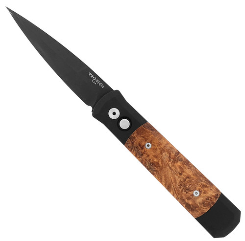 Pro-Tech Godfather Maple Burl Wood Black Blade 907