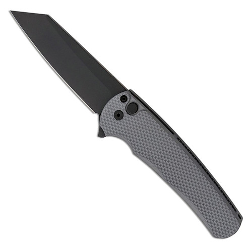 Pro-Tech Malibu Button Lock Flipper Reverse Tanto Textured Grey Handle DLC Blade 5206-GREY