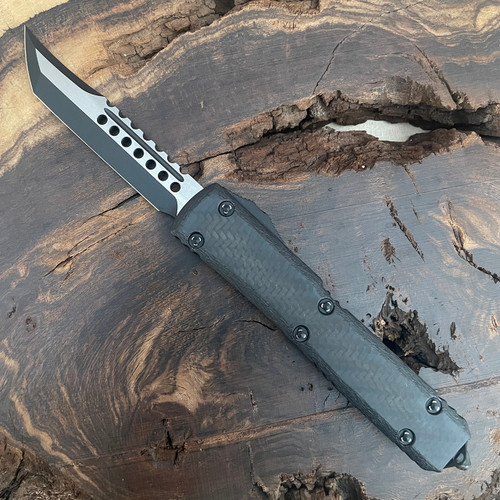 Microtech Ultratech Hellhound T/E Carbon Fiber Top Standard Signature Series 119-1CFS