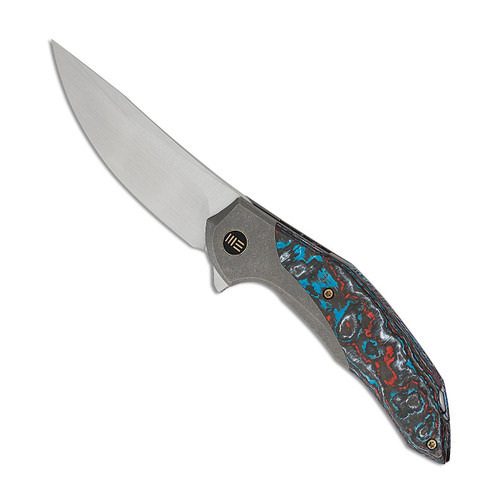 We Knife Co. Merata Frame Lock Titanium Handle With Nebula Fat Carbon Inlays Hand Rubbed Satin Blade Limited Edition WE22008B-2