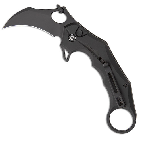 Civivi Incisor II Karambit Flipper Button Lock Black Handle Black Blade  C16061B-1