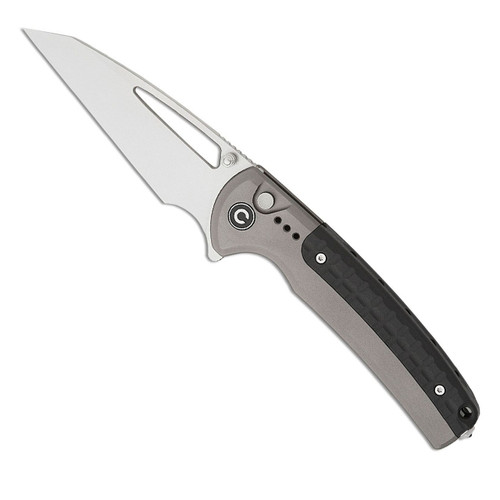 Civivi Sentinel Strike Button Lock Gray Handle With Black FRN Integral Backspacer Stonewashed Blade C22025B-2