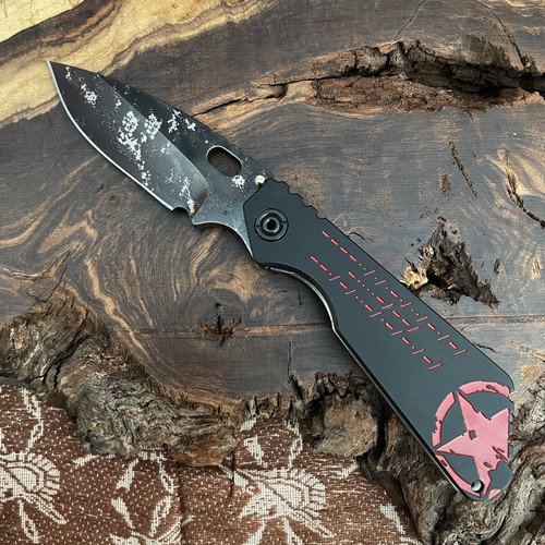 Strider Knives Blackside Customs Collab SMF Digi Camo Graffiti Oderint Dum Metuant Morse Code w/ Titanium Yo-Yo