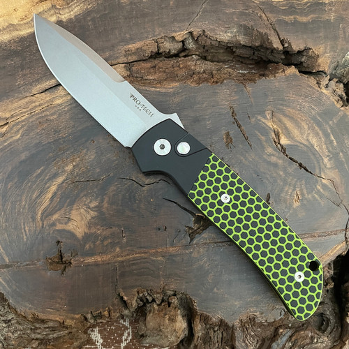 Pro-Tech Terzuola ATCF Auto USN Special Black Handle w/ Honeycomb Texture Green Black G10 Inlays Stonewash Magnacut Blade 2023-ATCF-USN