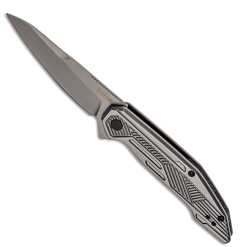 Kershaw 2080 Terran Assisted Flipper Bead Blast Stainless Handle Bead Blast Sheepsfoot