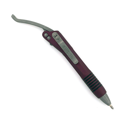 Microtech Siphon II Pen Stainless Steel Black Cherry Bead Blast Hardware  401-SS-BCAP