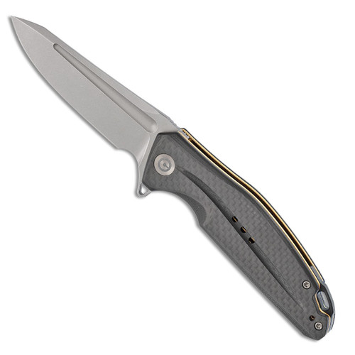 Civivi Statera Liner Lock Black G10 Handles With Carbon Fiber Overlay Stonewashed Blade C901C
