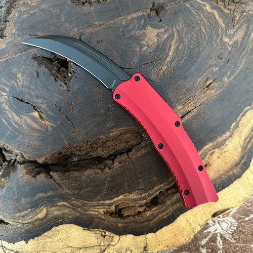 Heretic Knives ROC Curved OTF Red Handle DLC Standard H060-6A-RED