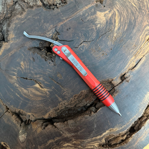 Microtech Siphon II Pen Red Stainless Steel Apocalyptic Internals 401-SS-RDAP