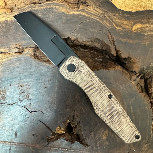 Vero Engineering Axon Mini Liner Lock Natural Micarta Handle Belt