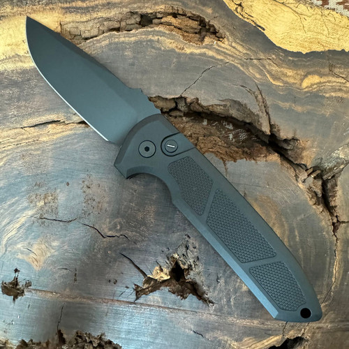 Pro-Tech Les George Rockeye Auto Operator Series Textured Black Handle DLC S35VN Blade Tritium Button Sterile LG307-OP