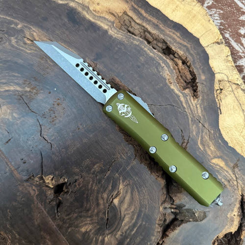 Microtech UTX-85 Warhound OD Green Apocalyptic Standard Signature Series 719W-10APODS