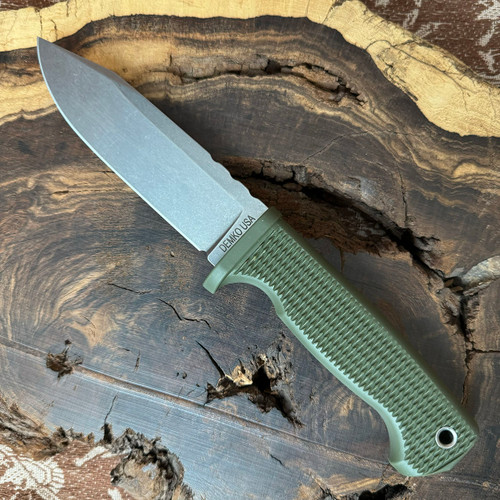 Demko FreeReign Fixed Blade OD Green Handle Stonewashed MagnaCut Blade