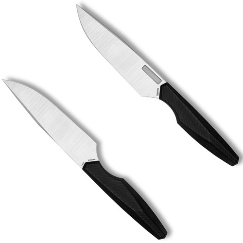 Vero Engineering Utility 5" Kitchen Knife Black G10 Handle Belt Satin Blade