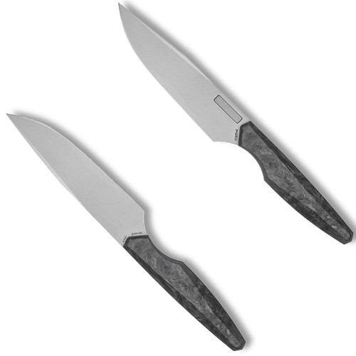 Vero Engineering Utility 5" Kitchen Knife Marbled Carbon Fiber Handle Stonewashed Blade