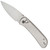 We Knife Co. Qubit Button Lock Polished Bead Blast Titanium Handle Polished Bead Blast Blade WE22030F-2