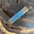 Pro-Tech Godson 2024 Custom 004 Titanium Handle w/ Blue Textured Center Bronze Bolsters Chad Nichols Damascus Blade