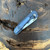 A2D Attn2Detail Mercantile Mark 3 Small Folder Hissatsu Seigaiha Blue Anodized Titanium Handle Satin Magnacut Blade