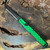 Heretic Knives Cleric II T/E Black Handle w/ Toxic Green Inlay DLC Serrated Blade H019-6C-TXHDW