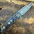 Pro-Tech TR-3.005 Ultimate Custom Titanium 2023 Blue Anodized Titanium Frame w/ 24kt Inlay and Bruce Shaw Hand Engraving w/ Inset American Gold Eagle Coin Mike Irie Handground Damasteel Blade Canary Diamond Inlay Button