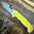 Demko MG AD20i Shark Lock Yellow G10 Handle Stonewash Clip Point 20CV Blade
