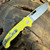Demko MG AD20i Shark Lock Yellow G10 Handle Stonewash Clip Point 20CV Blade
