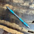Ti2 Design TechLiner Grid Regular Light Blue Tiki LE Acid Etched and Tumbled Titanium Pen