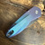 Pro-Tech Sprint Auto Custom Blue Titanium Handle w/ Pearl Inlay Handle Damascus Blade