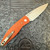 Three Rivers Manufacturing TRM Atom Liner Lock Lizard Skin Textured Autumn Orange Micarta Scales Stonewashed MagnaCut Blade