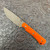 McNees Knives Ridge Runner Atomic Orange G10 Handle Atomic Stonewash Drop Point Blade