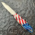 American Service Knife (ASK) Jefferson Slip Joint American Flag Handles Satin Drop Point Blade Chisel Bottle Opener/Screwdriver