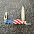 American Service Knife (ASK) Jefferson Slip Joint American Flag Handles Satin Drop Point Blade Chisel Bottle Opener/Screwdriver