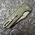 Pro-Tech Les George SBR Textured Green Handle Stonewash/Satin Blade LG405-GREEN