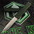Heretic Knives Manticore X Recurve OD Green Frag Handle Stonewashed Blade H033F-2A-GRN