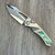 Heretic Knives Custom Pariah Manual S/E Hefted Titanium Handle w/ Abalone Inlays Mirror Polish Blade