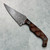 Stroup Knives Mini1 Fixed Blade Wood Handle Dark Acidwashed Blade